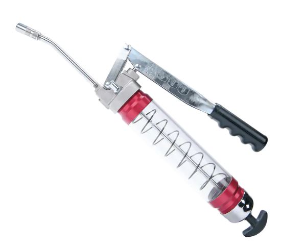 Lever Grease Gun with Clear Tube and Rigid Steel Extensions Image