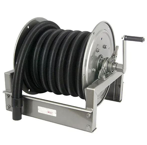 Manual Industrial Vaccuum Reel for Shop Vacuum Applications, Car Detailing, Dust and Debris Collection Only