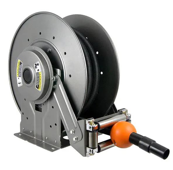 Spring Rewind Industrial Vaccuum Reel for Shop Vacuum Applications, Car Detailing, Dust and Debris Collection Only