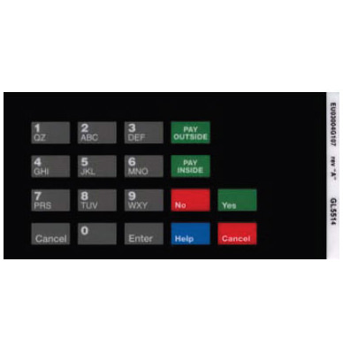 Fits Gilbarco Encore and Eclipse, CRIND Keypad Overlay w/ Sinclair Oil Graphics Image