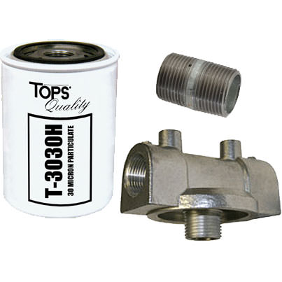30 Micron Water Absorbing Filter with 3/4 in. Adapter Kit, Includes 3/4 in. NPT x 1 in. Length Nipple, For Transfer Pumps Image