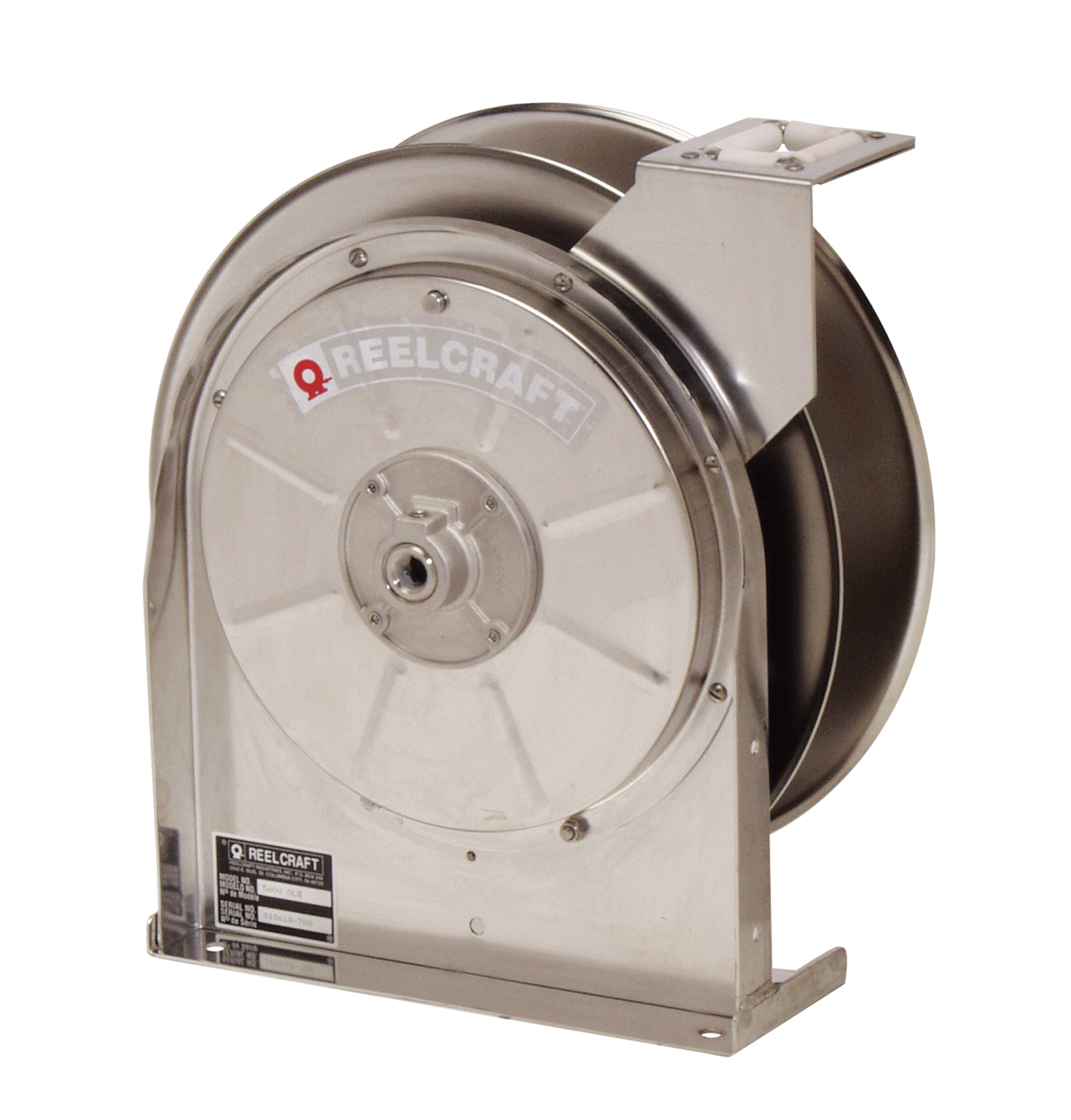 Premium Duty Stainless Steel Spring Rewind Chemical Hose Reel