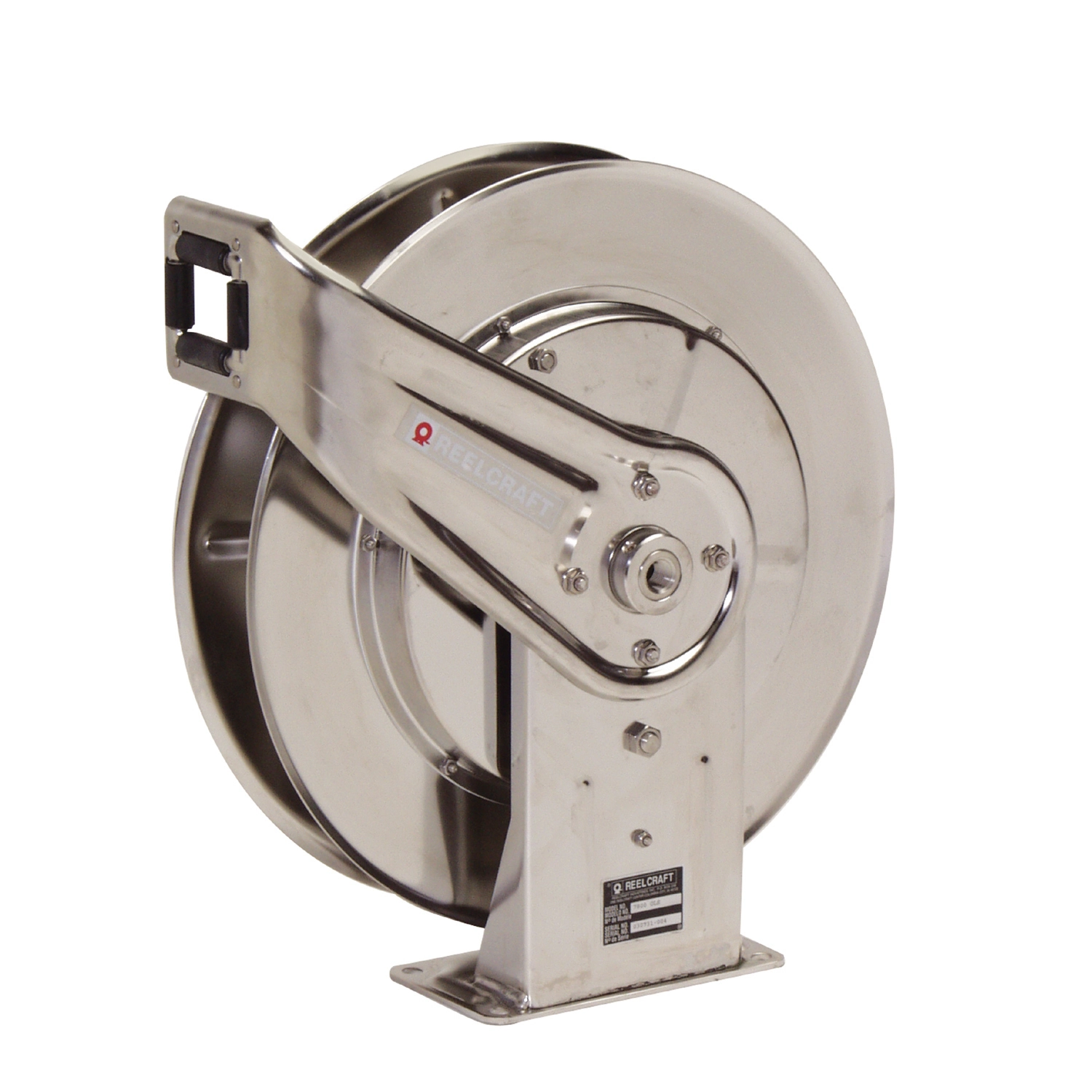 Premium Duty Stainless Steel Spring Rewind Chemical Hose Reel Image