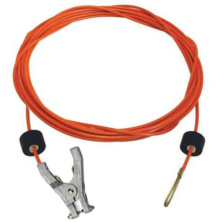 Orange PC Galvanized Cable, Brown Clamp, Cable Stop and Eyelet Image