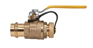 72028PFGH Forged Brass Body Full Port Ball Valve with Press End and Removable Cap - No-Lead