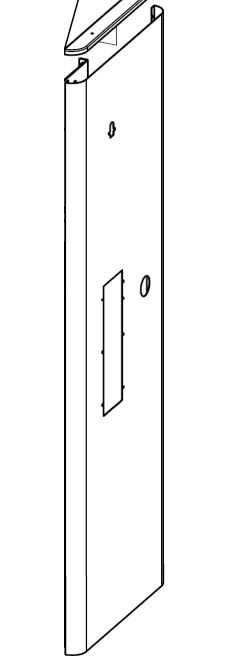 End Panel, Low Hose, Blank, Stainless Steel Image