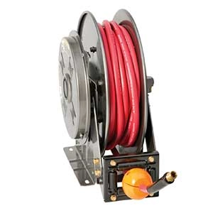 Spring Rewind Hose Reel for Lubrication, Air, Water, Assembly Operations, Washdown, Air Tools, General Industrial Applications