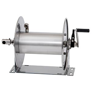 Stainless Steel Manual Rewind Hose Reel for Pressure Washing, Washdown, Spray Operations, Air, Steam Cleaning, Mobile and Permanent Installations Image