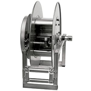 Stainless Steel Spring Rewind Hose Reel for Dairy, Caustic Materials, Air, Water, Chemical Transfer, Food Transfer