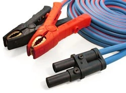 6 ft. OF #2 CLEAR JACKET JUMPER CABLE WITH TUBULAR-TO-FLAT TERMINAL ON ONE END