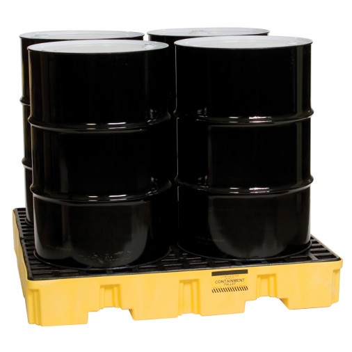 4-Drum Spill Pallet with 66 Gallon Capacity