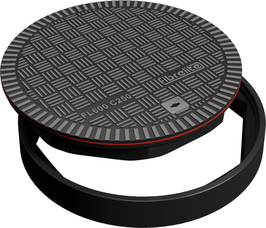 24 in. Diameter Black Composite Manhole Cover