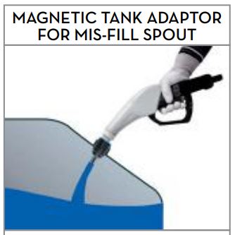 Magnetic Tank Adaptor for Mis-Fill Spout (Blue/Black) Image