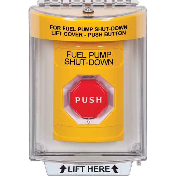 STI FLUSH-MOUNT PUSH BUTTON EMERGENCY STOP FUEL PUMP SHUTDOWN WITH SURFACE COVER AND HORN