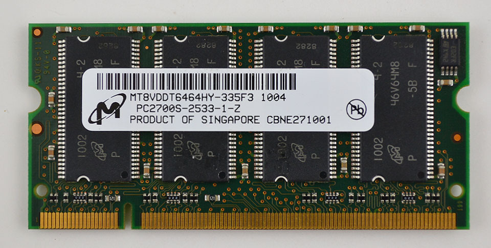 512MB SODIMM PC2700 MEMORY, Fits Verifone Image