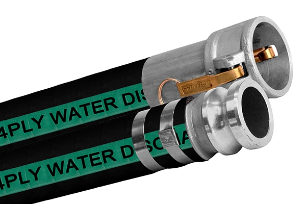 4 Ply Water Discharge Industrial Hose Assembly Image