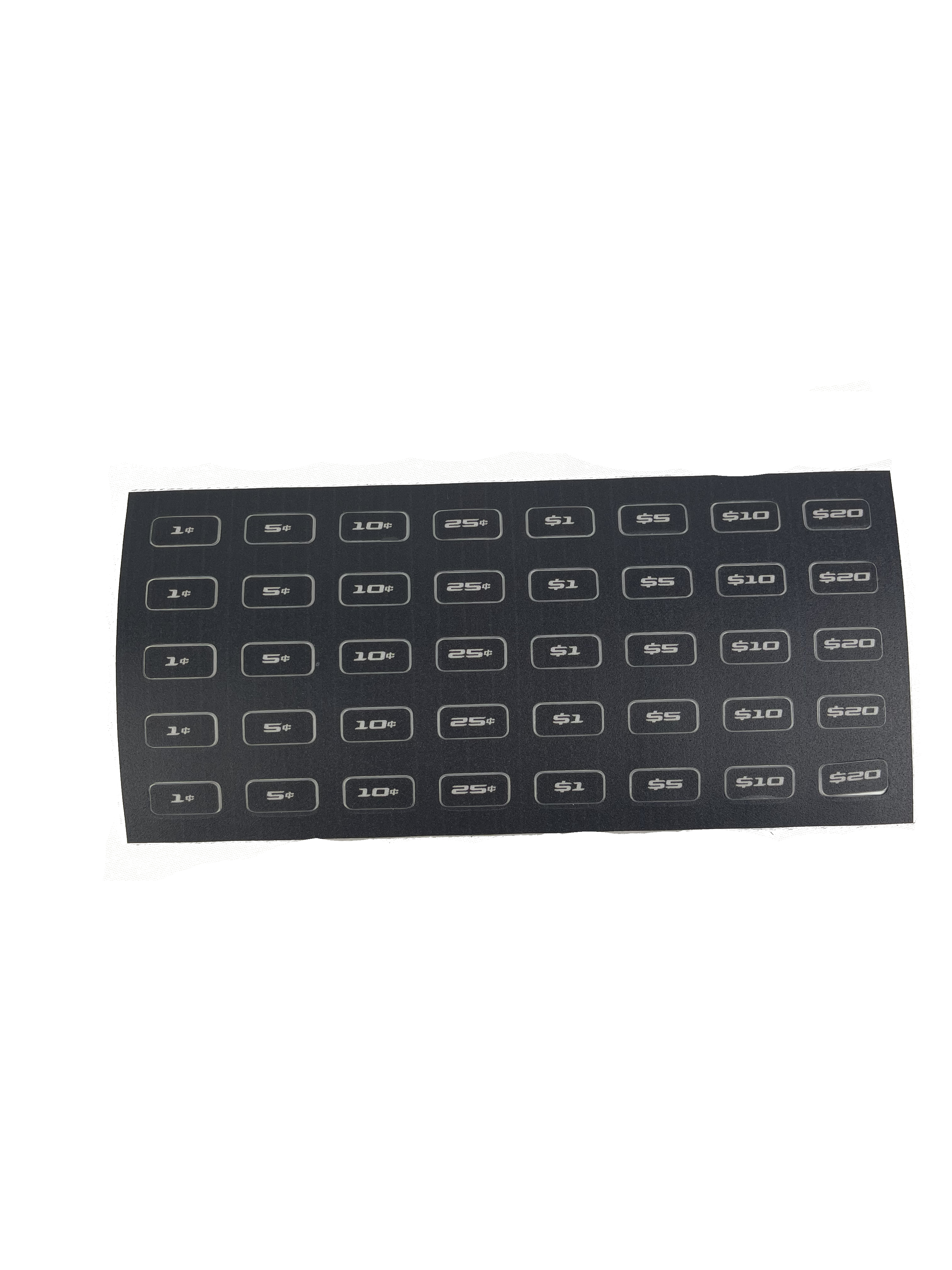 Decal Kit - Control Panel Denomination - Grey Numbers (Qty = 2).