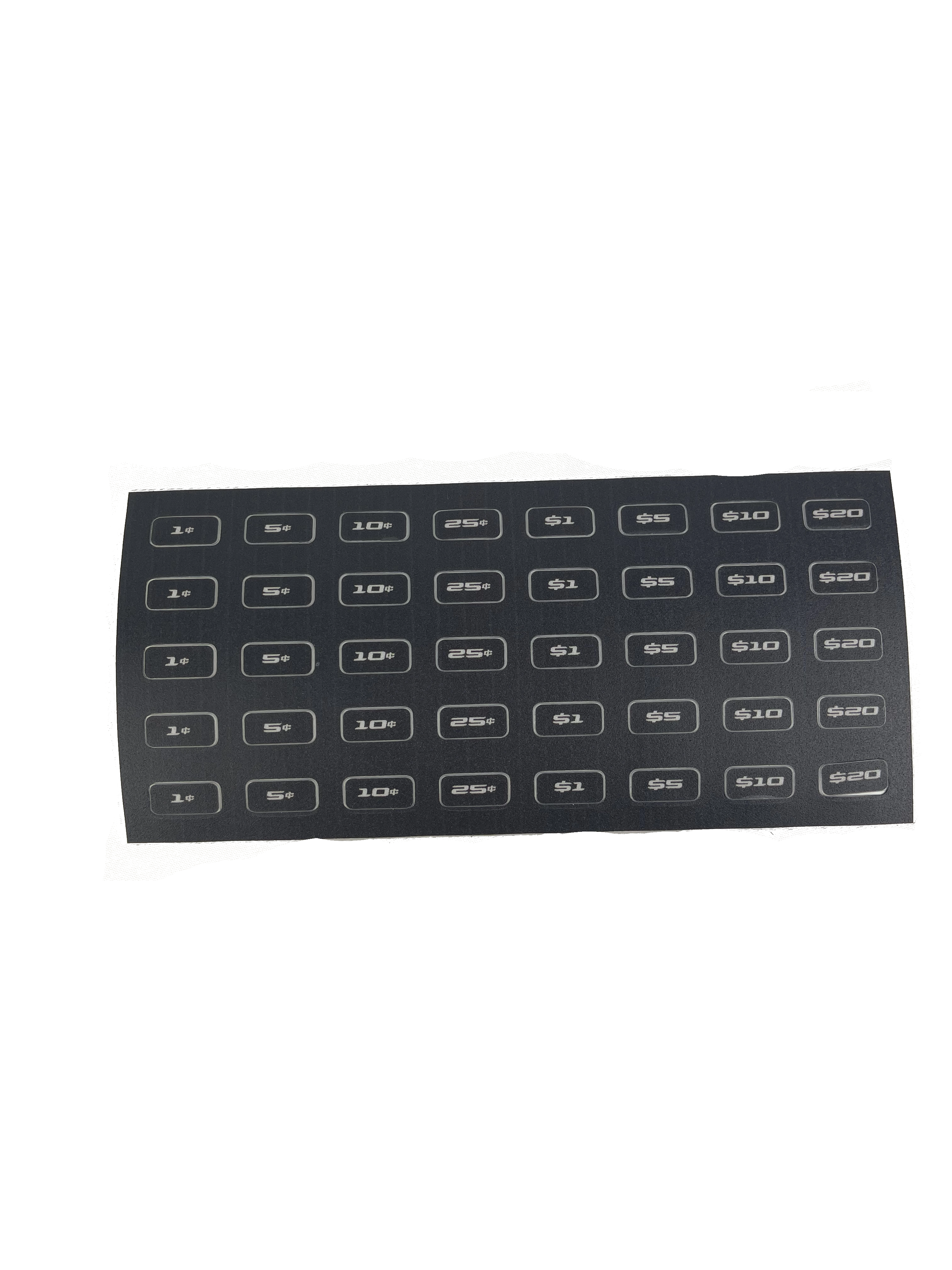 Decal Kit - Control Panel Denomination - Grey Numbers (Qty = 2).