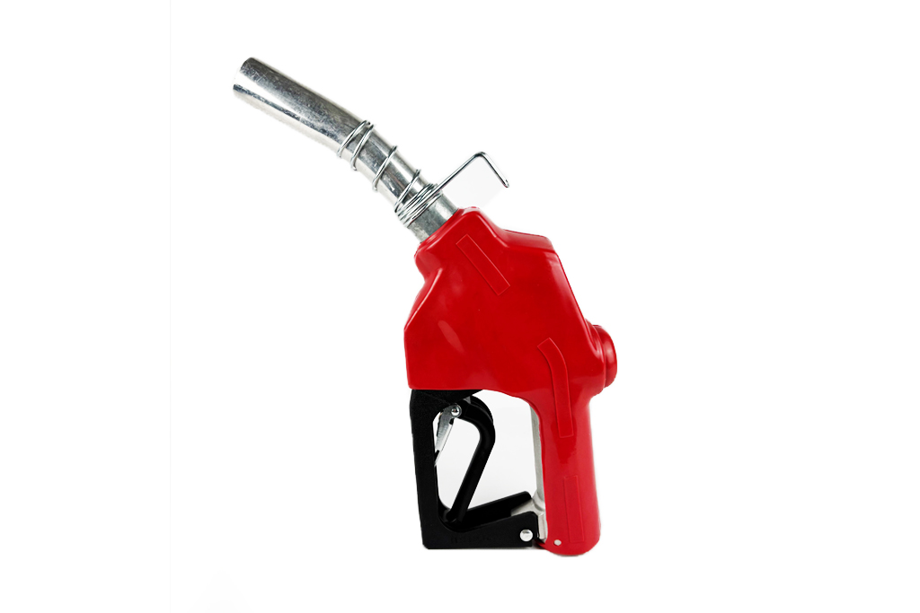 1 in. Automatic Shut-Off Diesel Nozzle with Hook, Red Image