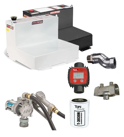 50 Gallon Steel L-Shaped Transfer Tank Combo Image