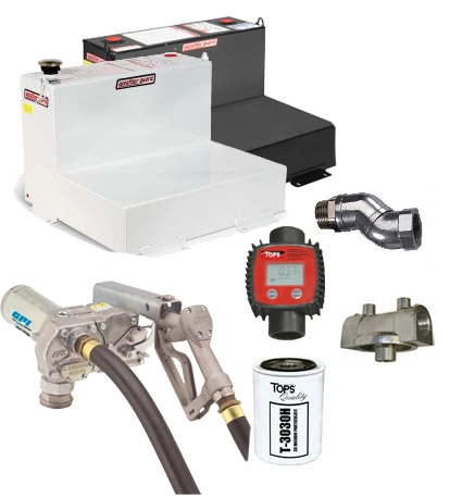 50 Gallon Steel L-Shaped Transfer Tank Combo Image