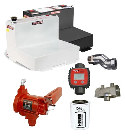 50 Gallon Steel L-Shaped Transfer Tank Combo Image