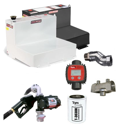 50 Gallon Steel L-Shaped Transfer Tank Combo Image