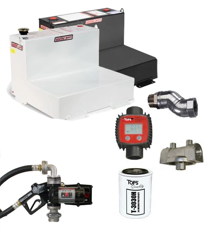 50 Gallon Steel L-Shaped Transfer Tank Combo Image
