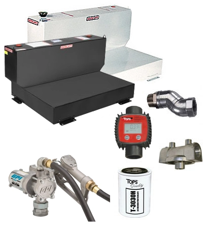 110 Gallon Steel L-Shaped Transfer Tank Combo Image