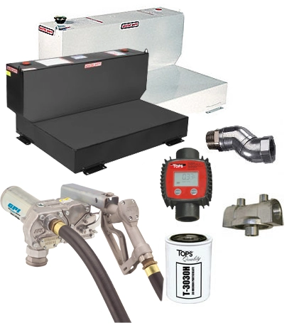 110 Gallon Steel L-Shaped Transfer Tank Combo Image