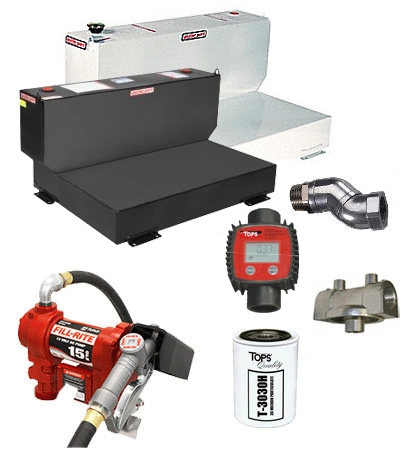 110 Gallon Steel L-Shaped Transfer Tank Combo Image