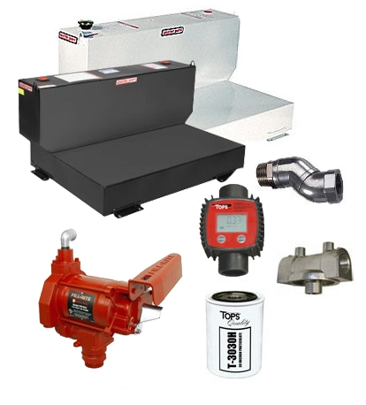 110 Gallon Steel L-Shaped Transfer Tank Combo Image
