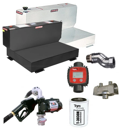 110 Gallon Steel L-Shaped Transfer Tank Combo Image