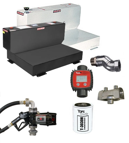 110 Gallon Steel L-Shaped Transfer Tank Combo Image