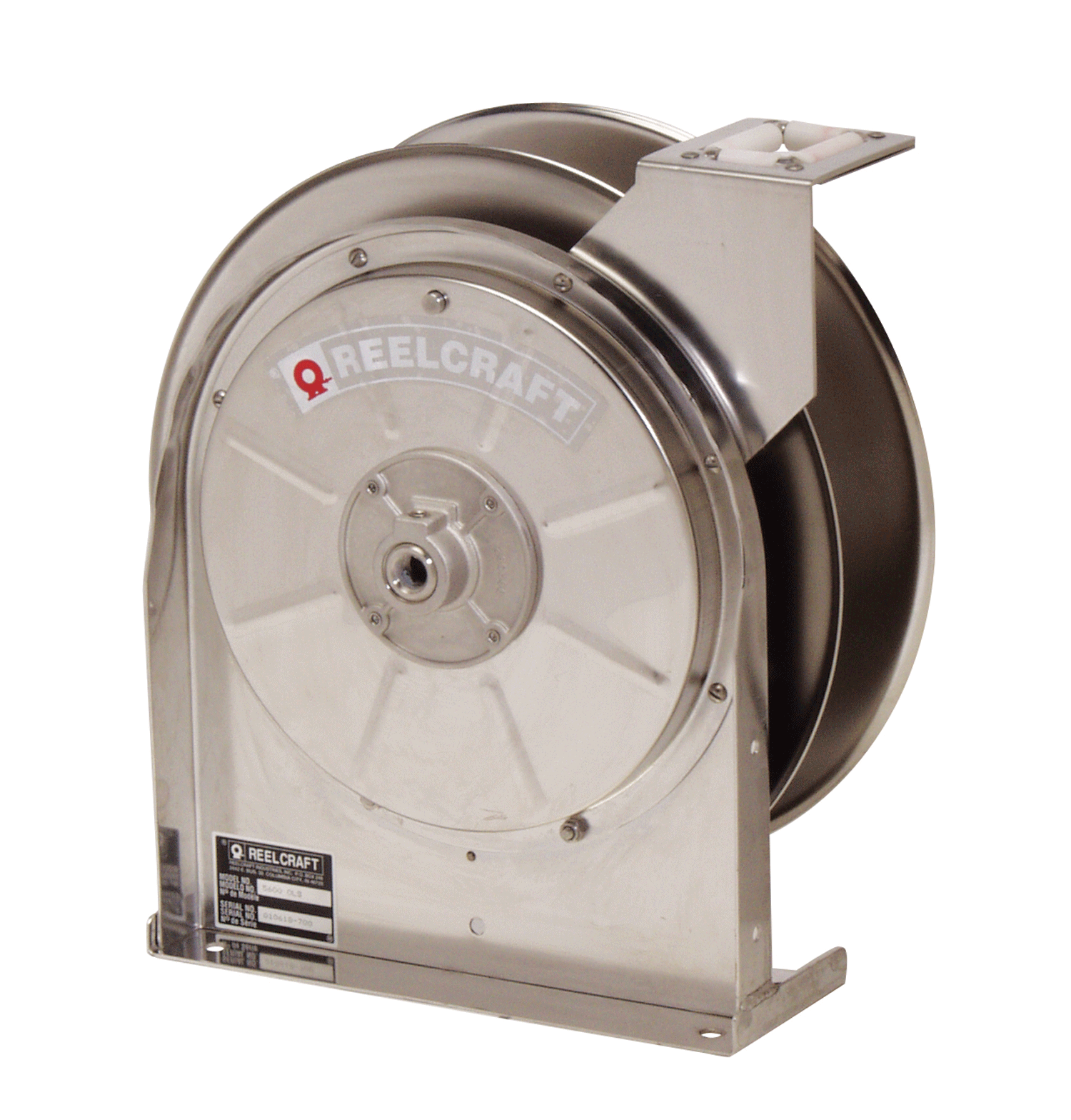 Spring Rewind Stainless Steel Hose Reel, for Air or Water Image