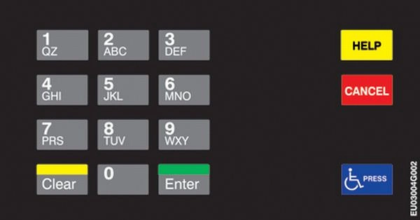 Fits Gilbarco Encore and Eclipse, CRIND Keypad Overlay (ADA) Image