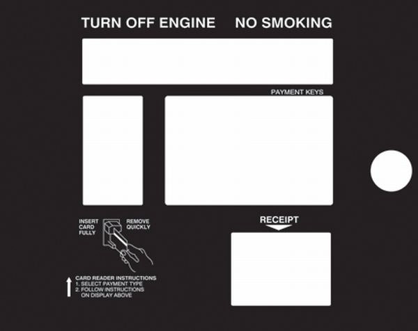 Fits Gilbarco Advantage,CRIND Overlay Generic Left Option Door Single Line (ADA)
