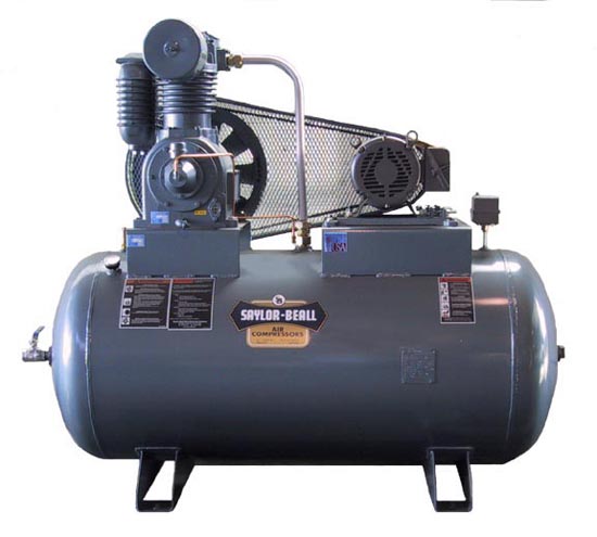 Horizontal Tank Mounted Two-Stage Air Compressors Image