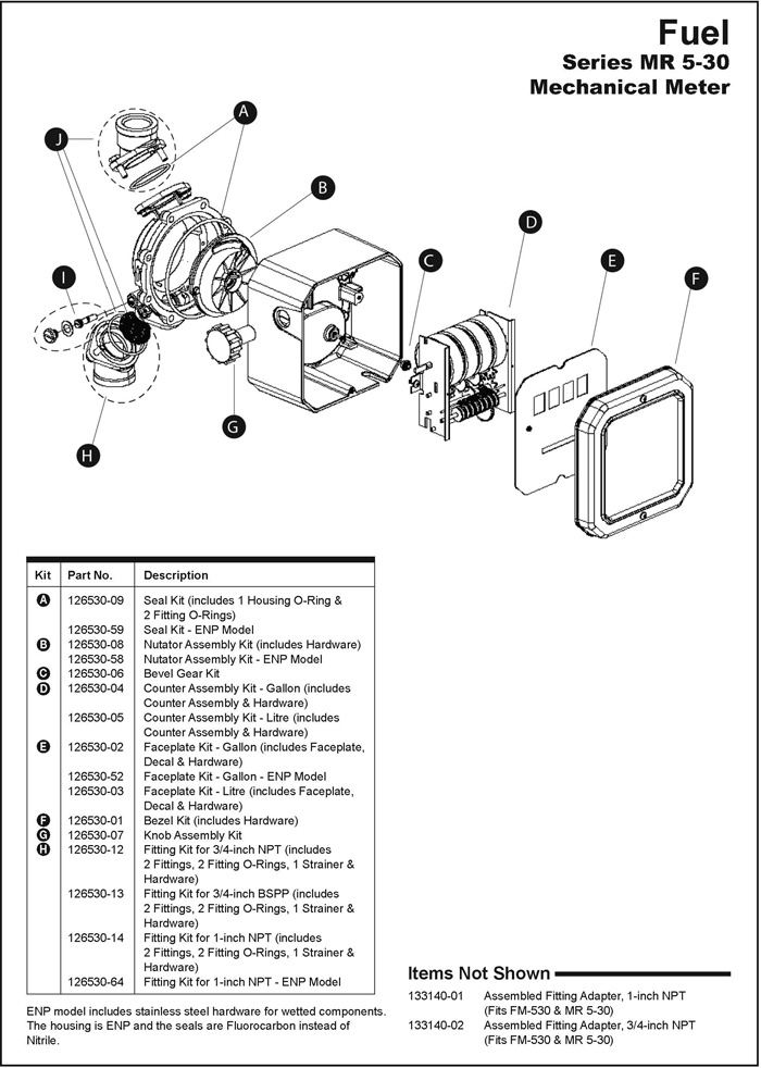 MR 5-30 Parts Mechanical Fuel Meter