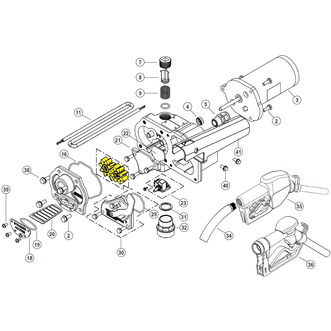 Gear Kit For Electric Gear Pumps, Includes Two Gears and Drive Key