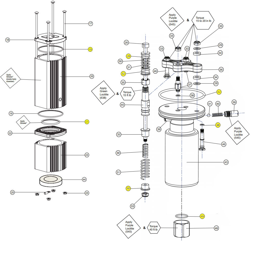 Air Motor Kit - SOFT Parts Only For All Panther Oil Pumps