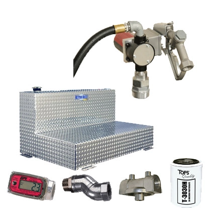 100 Gallon L-Shaped Aluminum Transfer Tank Image