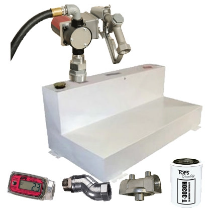 75 Gallon L-Shaped Steel Transfer Tank Image