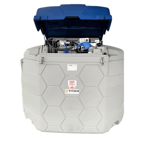 TD10-115V Pump, Pulse or Flow Meter, SS Auto Nozzle, Hose Reel with 25 ft. Hose, Lockable Hinged Lid, 400w Heater