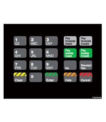 Fits Gilbarco Advantage, CRIND Overlay w/ Exxon graphics (works with T19569-10)