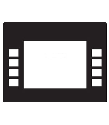 Fits Gilbarco Encore and Eclipse, Standard Monochrome Softkey Overlay (works with M01254-B002 and B003)