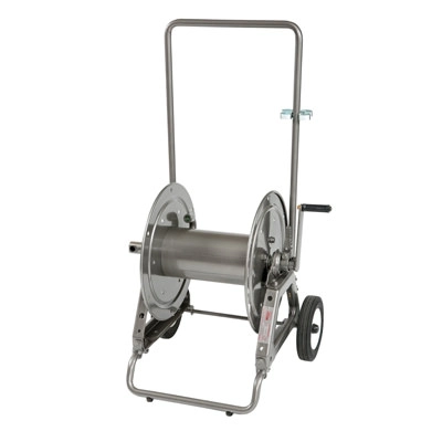 Manual Rewind Garden Hose Washdown Reel and Cart