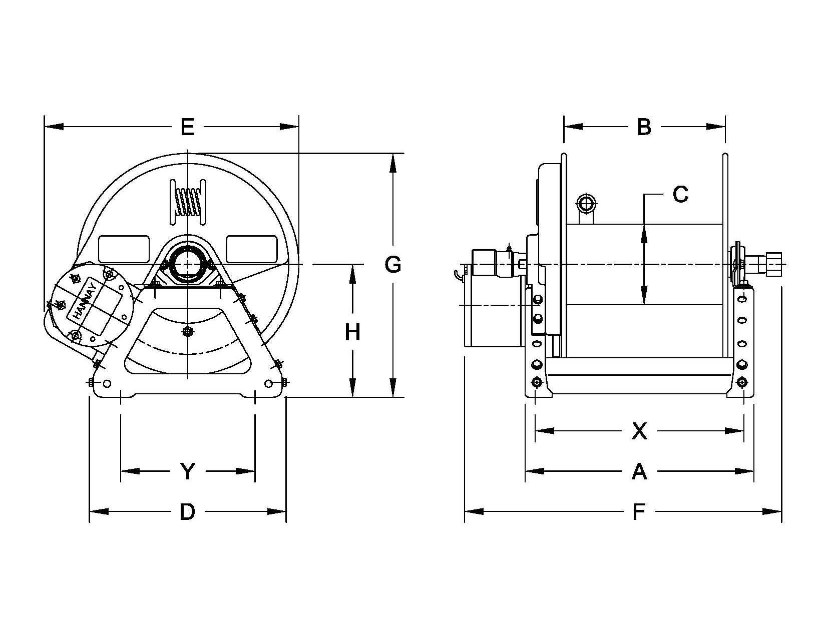 Air Rewind Hose Reel for Air Compressors, Washdown