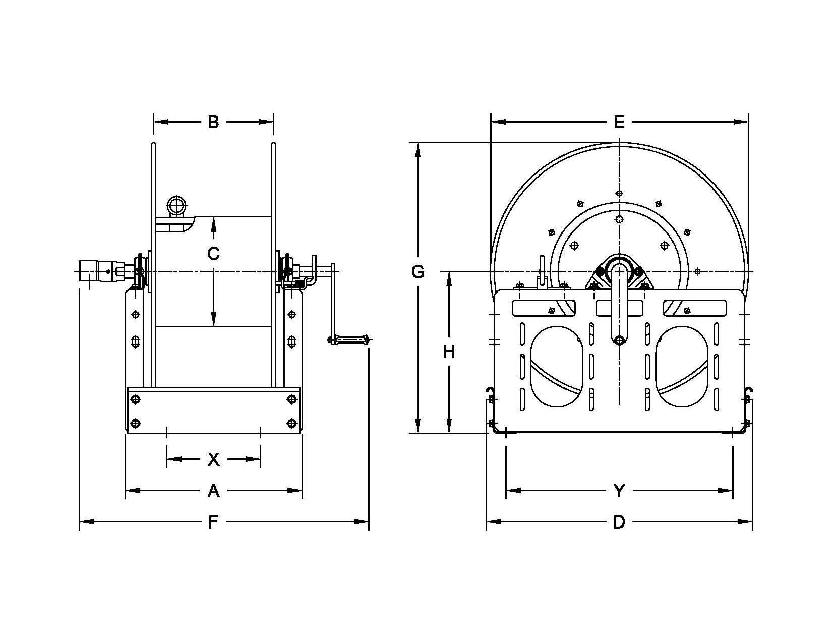 Manual Rewind Hose Reels for Fuel Dispensing, Spray Operations, Fire Protection