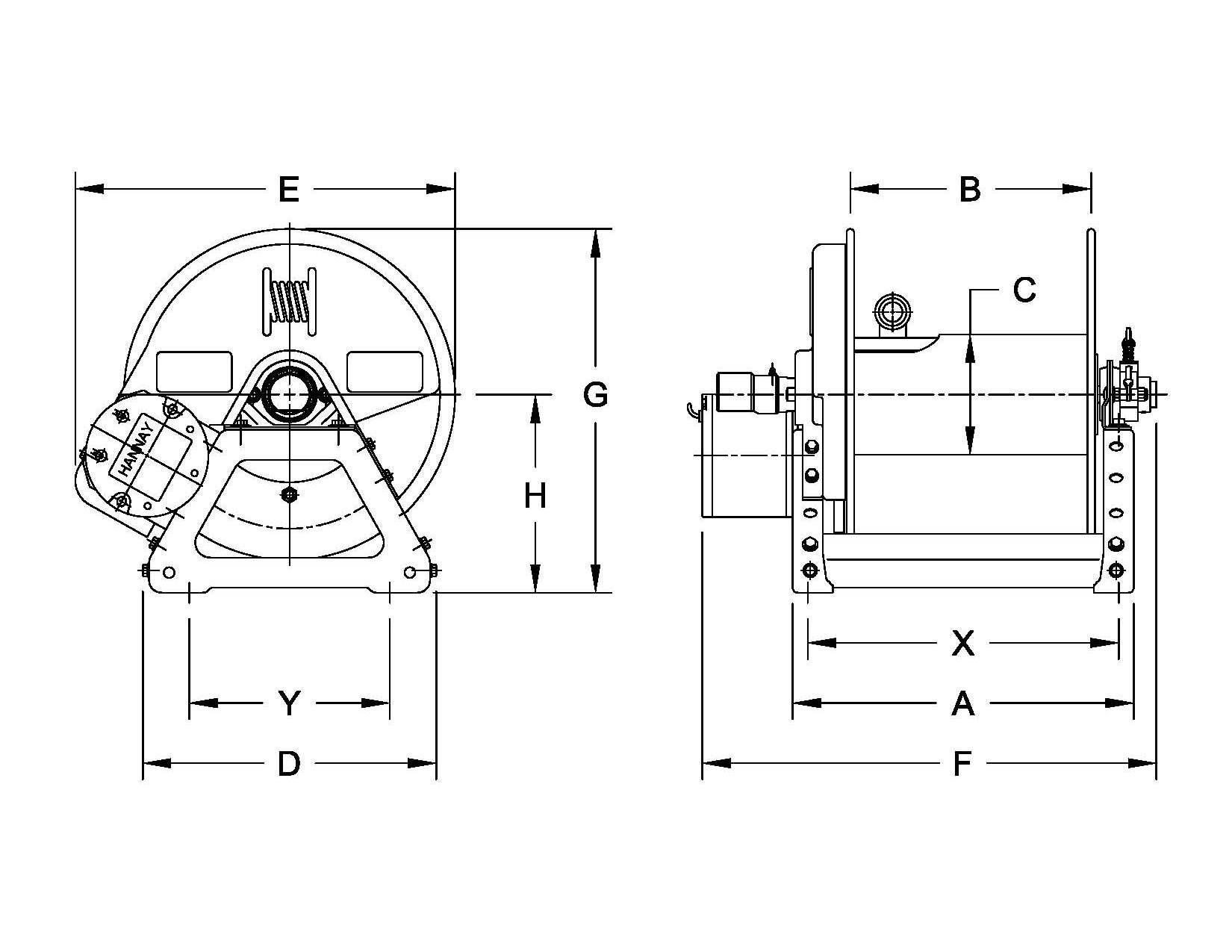 12V Electric Rewind Hose Reel for Water Supply, Fire Protection, Chemical Transfer